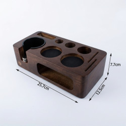 Tamper station 4Barista 51/54 mm | lemn de nuc închis la culoare