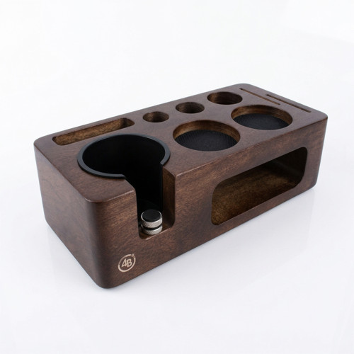 Tamper station 4Barista 51/54 mm | lemn de nuc închis la culoare