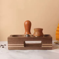 Tamper stație 4Barista | lemn închis la culoare (51-54 mm)