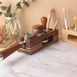 Tamper stație 4Barista | lemn închis la culoare (51-54 mm)