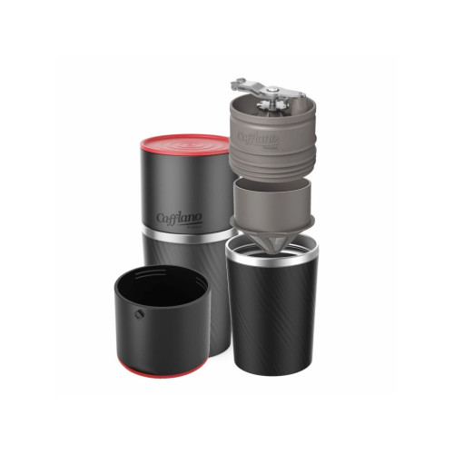 Aparat de cafea de voiaj Cafflano Classic (negru) + râșniță