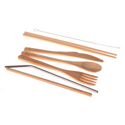 Tacâmuri din bambus EcoTree (7 buc) + săculeț