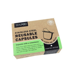 1x capsulă reîncărcabilă SEALPOD + 100 capac pentru Nespresso ®
