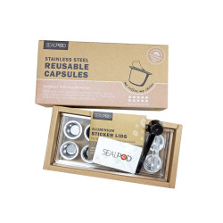 10x capsule reîncărcabile SEALPOD + 120 capac pentru Nespresso ®