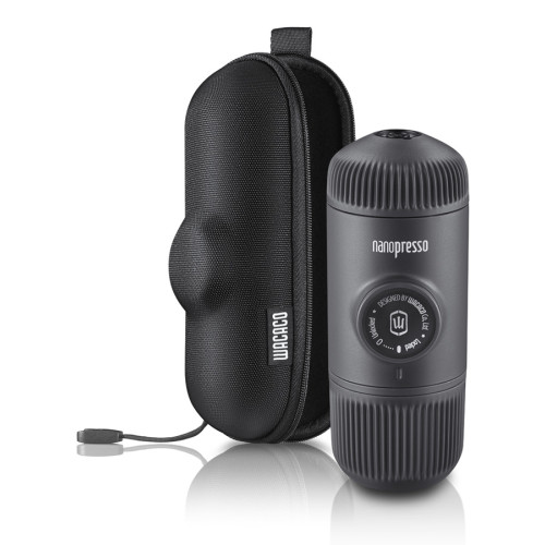 Aparat de cafea portabil Wacaco Nanopresso (negru) + carcasă solidă